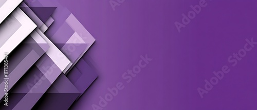 Abstract purple geometric background with overlapping shapes and copy space.