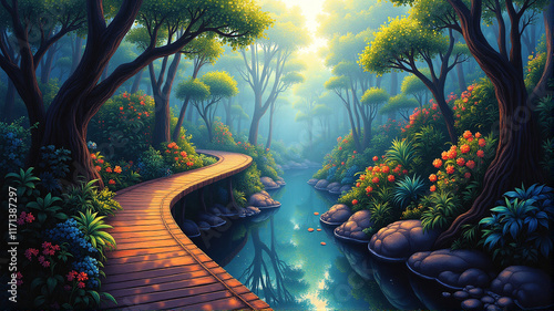 Fototapeta Naklejka Na Ścianę i Meble -  landscape with trees