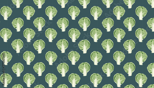 Seamless pattern with Brussels Sprouts. Vector illustration.