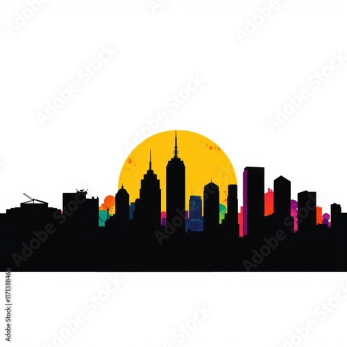 Wallpaper Mural Honolulu skyline minimal skyline silhouette  Torontodigital.ca