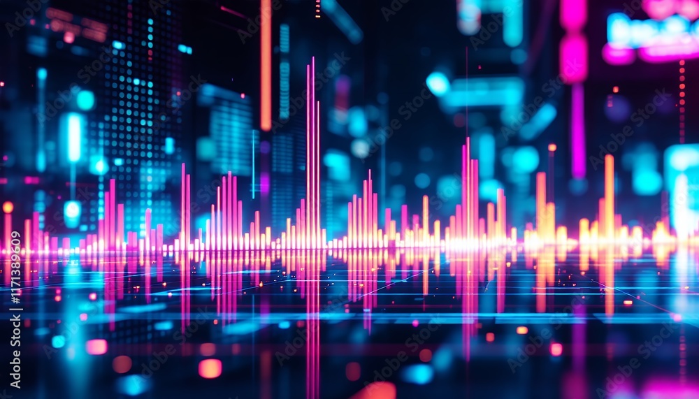 Neon Cityscape Audio Waves: A Futuristic Soundscape Neon Cityscape Audio Waves: A Futuristic Soundscape