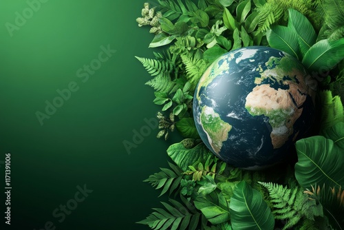 A representation of Earth Day and global environmental consciousness, highlighting eco-friendly initiatives photo