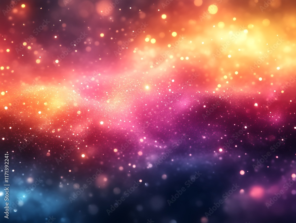 Naklejka premium Colorful nebula with glowing stars and cosmic dust.