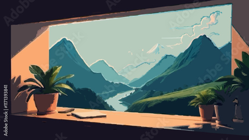 tropical island with palm trees