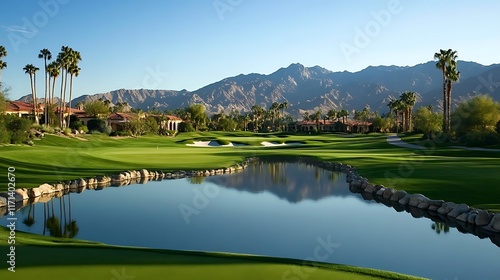 Serene Golf Course Landscape in Palm Springs, California photo