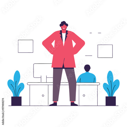 A sleek character standing with hands on hips 