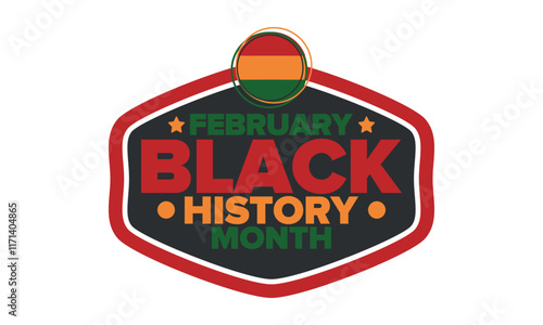 Black History Month 2025. African American History. Celebrated annual. February and October. Poster, card, banner, background. Vector illustration