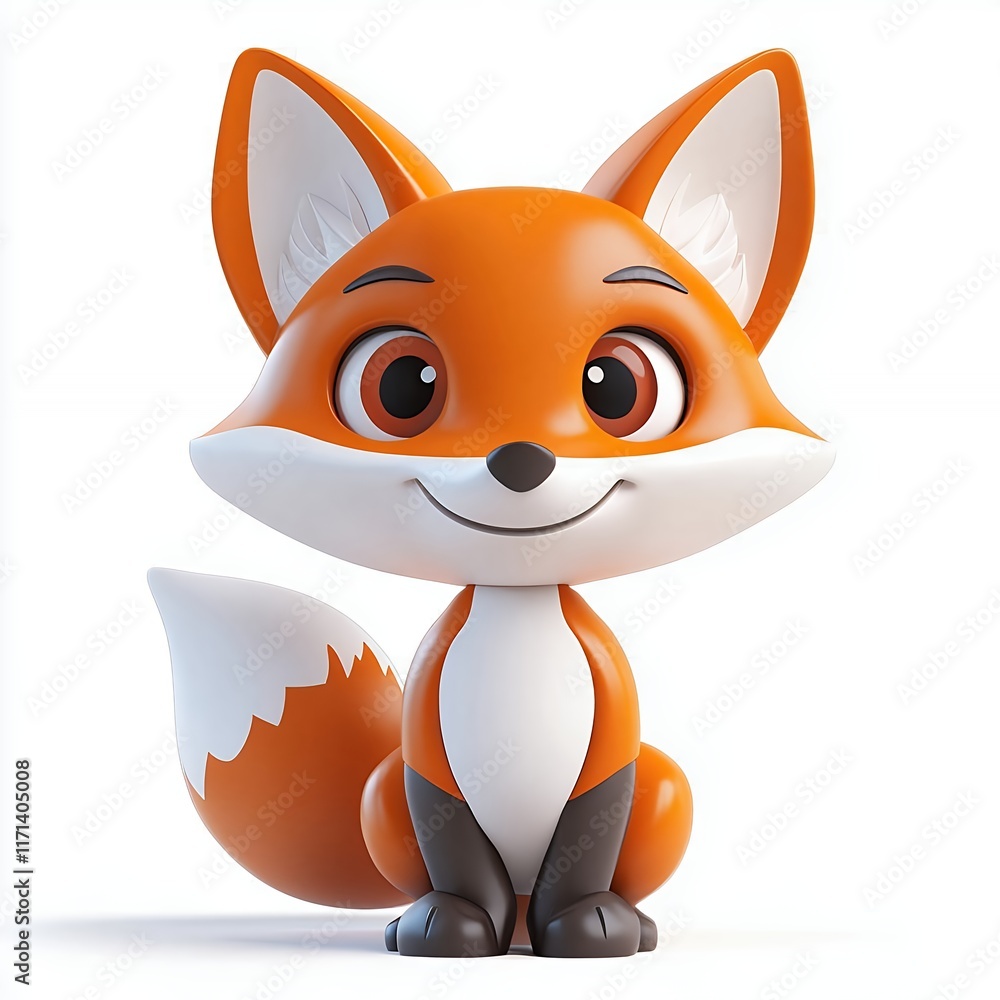 Obraz premium Adorable 3d Cartoon Fox Illustration Perfect for Kids
