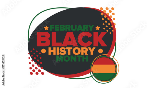 Black History Month 2025. African American History. Celebrated annual. February and October. Poster, card, banner, background. Vector illustration