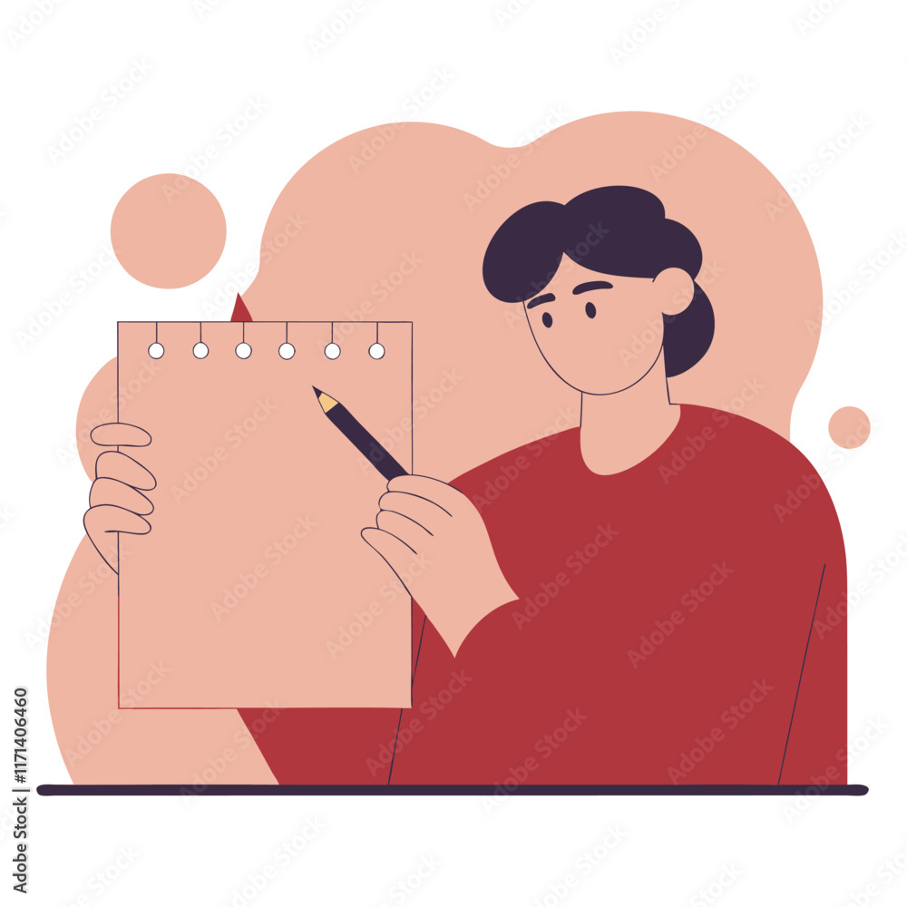 someone calculating numbers with a focused express someone calculating numbers with a focused express