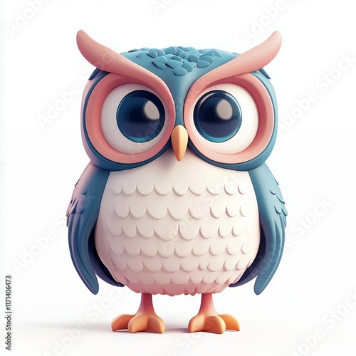 Adorable Cartoon Owl Image Cute Bird Illustration photo