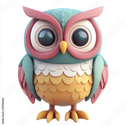 Adorable Cartoon Owl Cute 3d Render for Kids photo