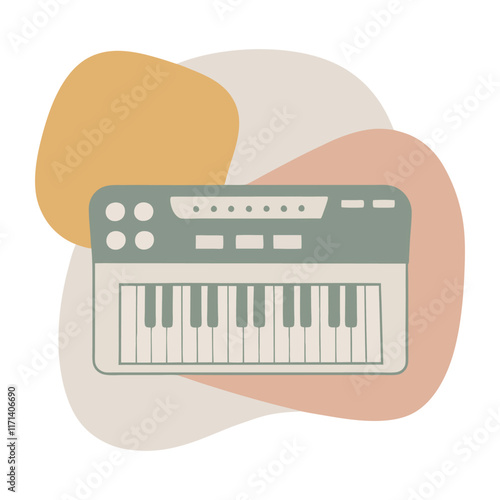  synthesizer musical instrument vector illustration.
