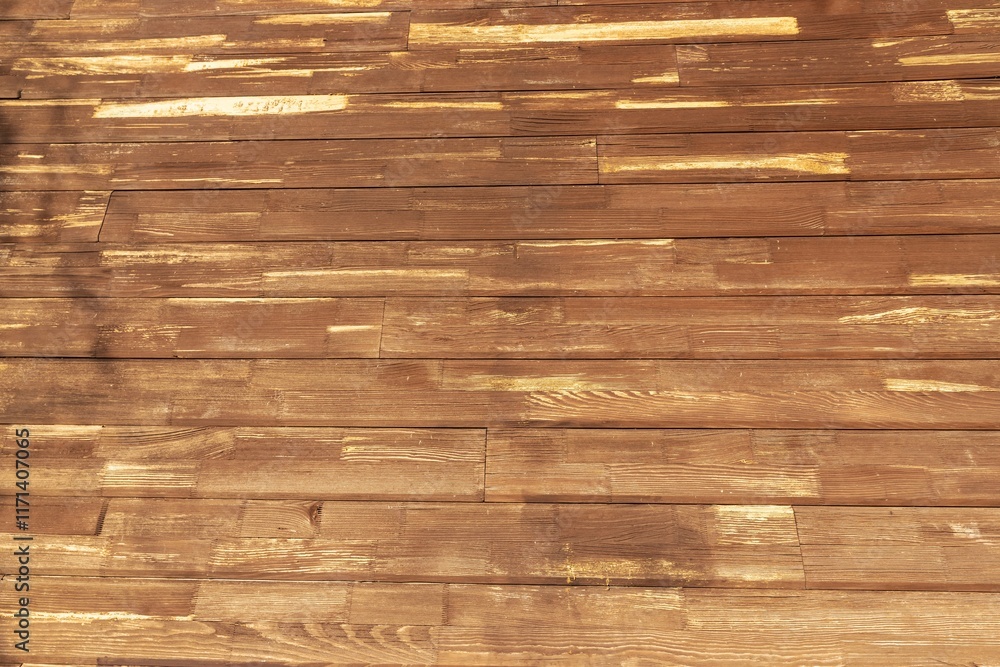 Wooden Plank Surface with Natural Texture and Sunlight Reflection - Rustic Wood Background Wooden Plank Surface with Natural Texture and Sunlight Reflection - Rustic Wood Background