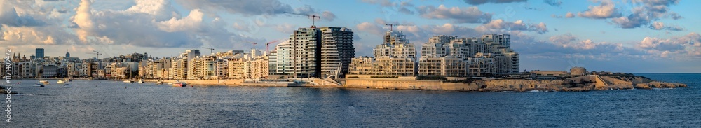 Aerial footage in Malta during winter holidays.