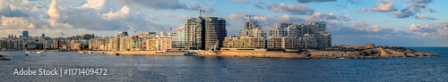 Aerial footage in Malta during winter holidays.