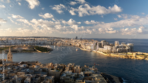 Obraz na płótnie Aerial footage in Malta during winter holidays. w salonie