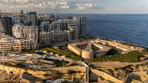 Obraz na płótnie Aerial footage in Malta during winter holidays. w salonie
