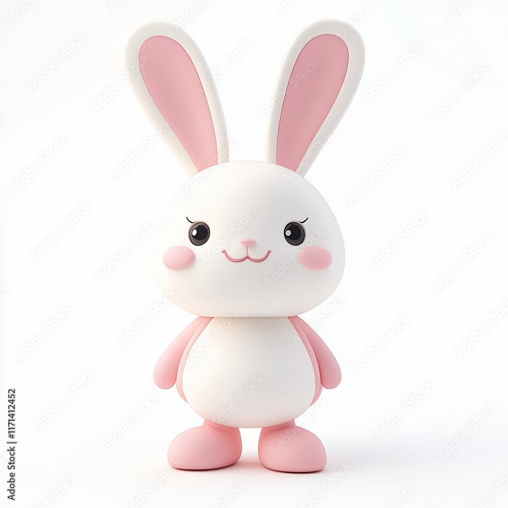 Adorable 3d Bunny Rabbit Model Cute Pink and White Design Adorable 3d Bunny Rabbit Model Cute Pink and White Design