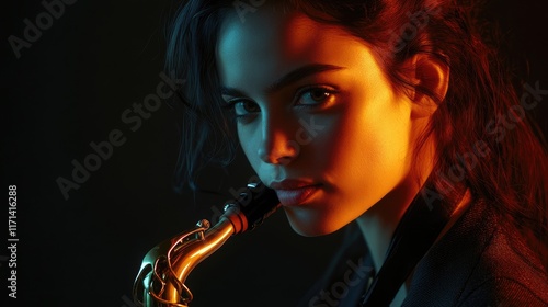 Saxophone Player in Dramatic Lighting