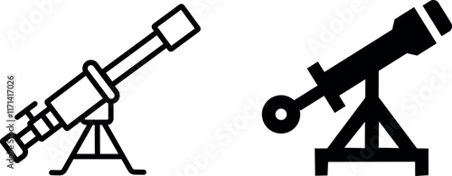"Army Mortar Vector Icon Set – Military Weaponry, Artillery, and Combat Symbols"