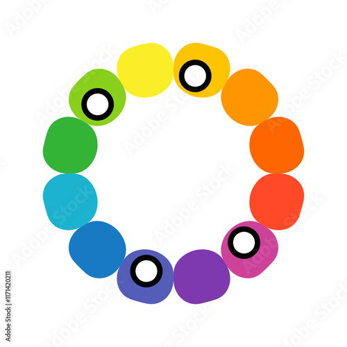 Vibrant color wheels - color circles - Monochromatic - Complementary - Triadic - Tetradic
 photo