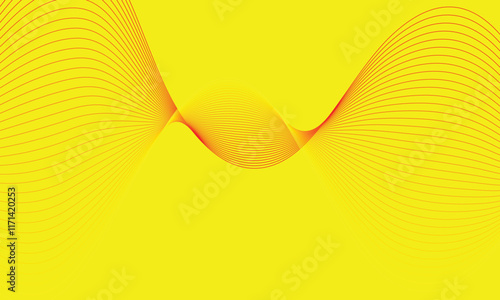 abstract red yellow blend line design on yellow suitable for background.