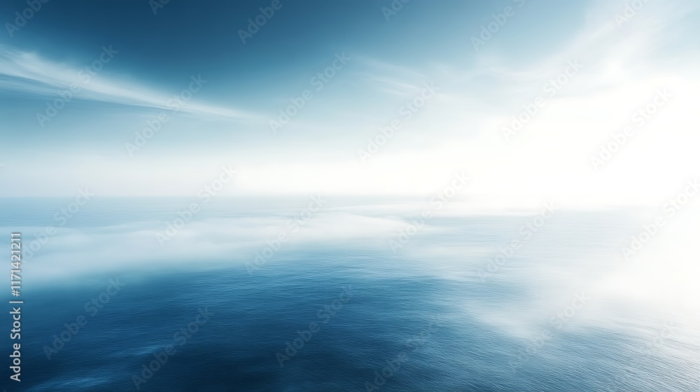 Obraz premium Serene seascape with ethereal clouds and sunlight.