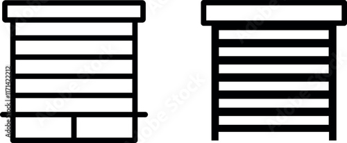 "Jalousie Vector Icon Set – Window Blinds and Shading Symbols"