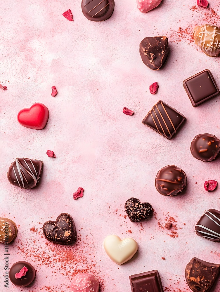 Obraz premium various chocolates background confectionery concept