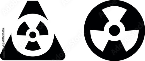 "Nuclear Vector Icon Set – Energy, Radiation, and Hazard Symbols"