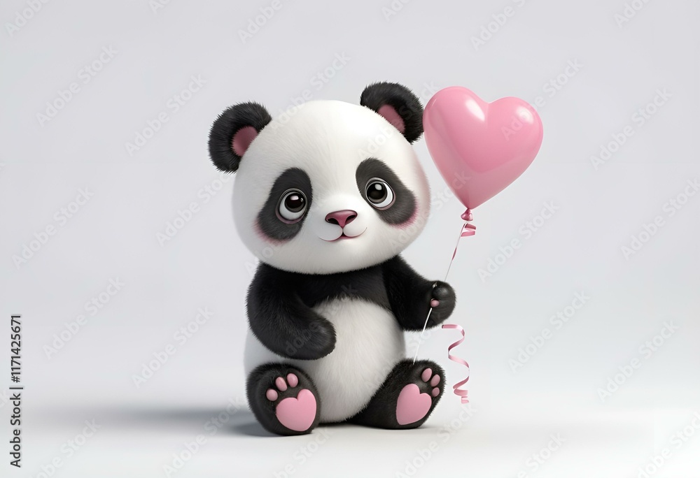 Naklejka premium panda with heart