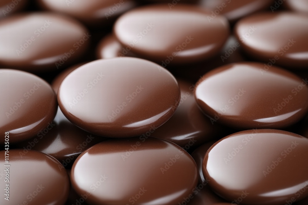 Close-up of Shiny Dark Chocolate Discs Close-up of Shiny Dark Chocolate Discs
