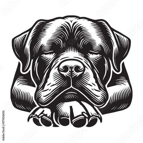 Cane Corso Dog sleeping Design Svg