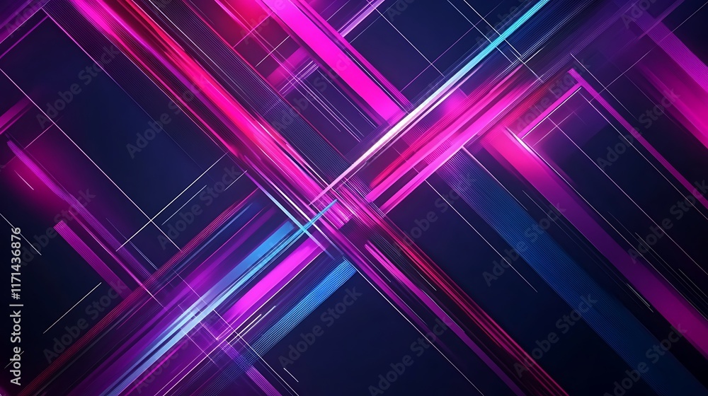 Abstract Neon Lines Intersecting Dynamically Abstract Neon Lines Intersecting Dynamically