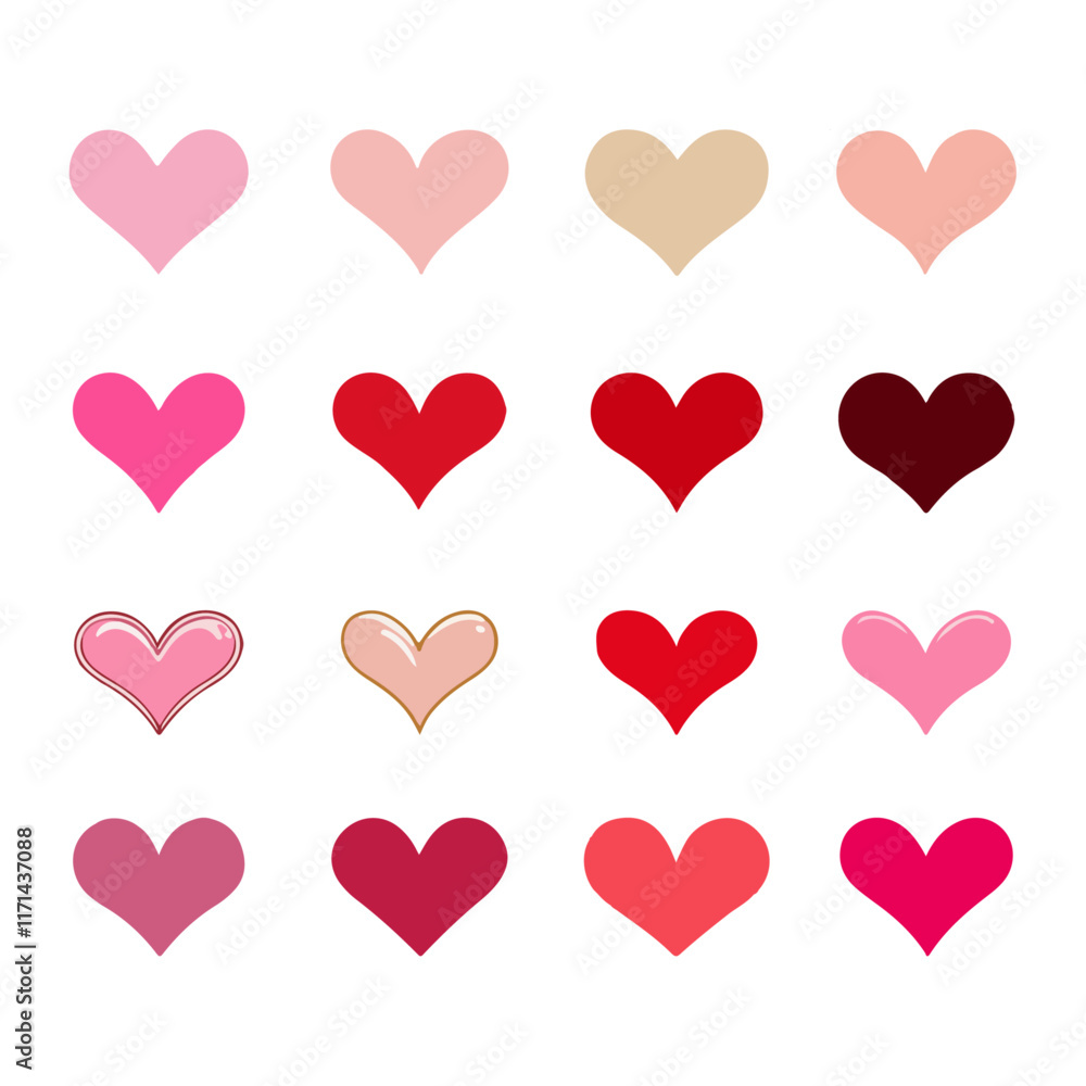 Creative vector heart set Creative vector heart set