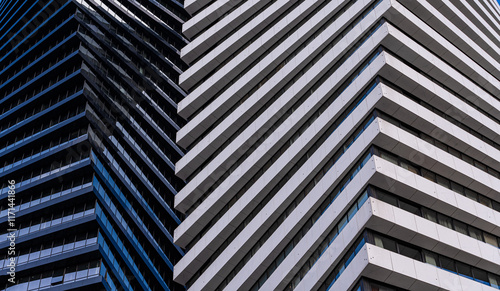 Contrasting patterns in modern building facades