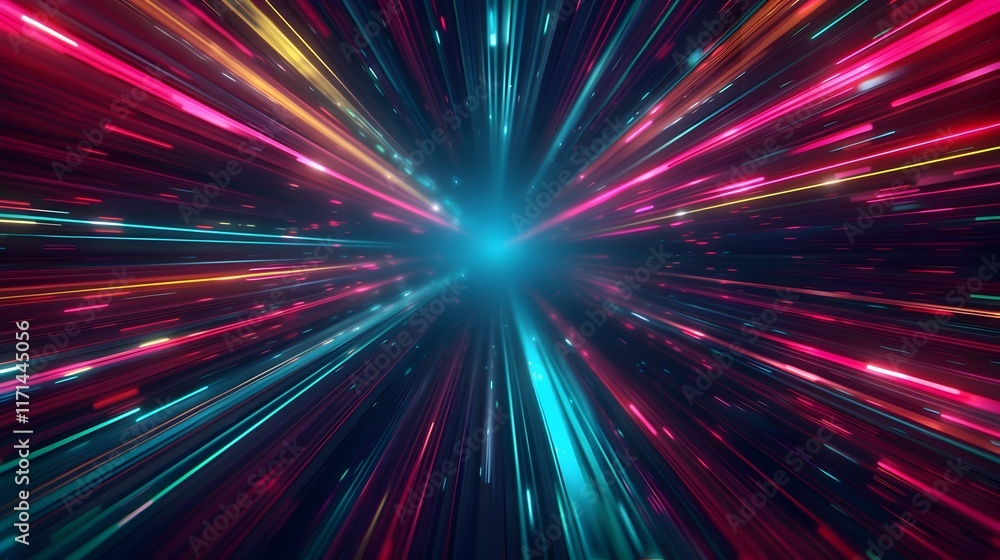 Dramatic Sci Fi Spaceship Hyperspace Wallpaper with Colorful Light Trails Dramatic Sci Fi Spaceship Hyperspace Wallpaper with Colorful Light Trails