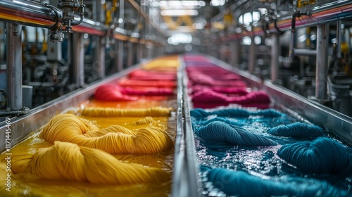 Vibrant Yarn Dyeing Process in Industrial Facility