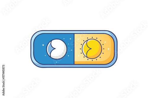 Unique pill design showing night and day contrast, creative vector illustration for time oriented or multifunctional themes