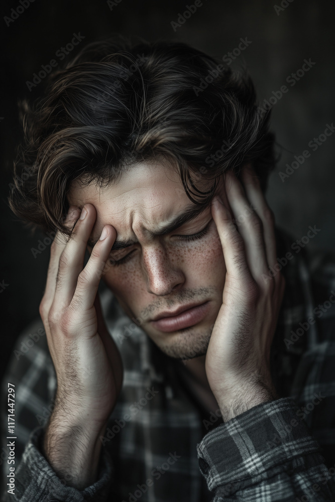 man with headache man with headache