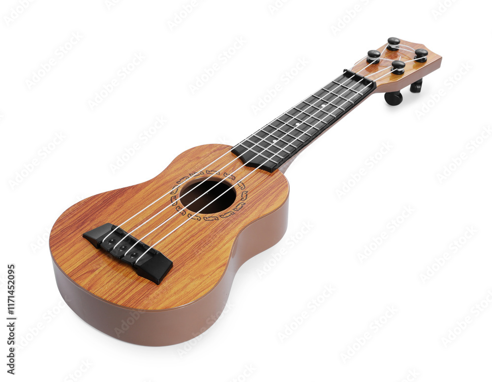 Fototapeta premium One ukulele isolated on white. String musical instrument