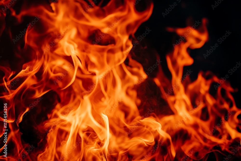 Burning firewood in the fireplace, close-up, background Burning firewood in the fireplace, close-up, background