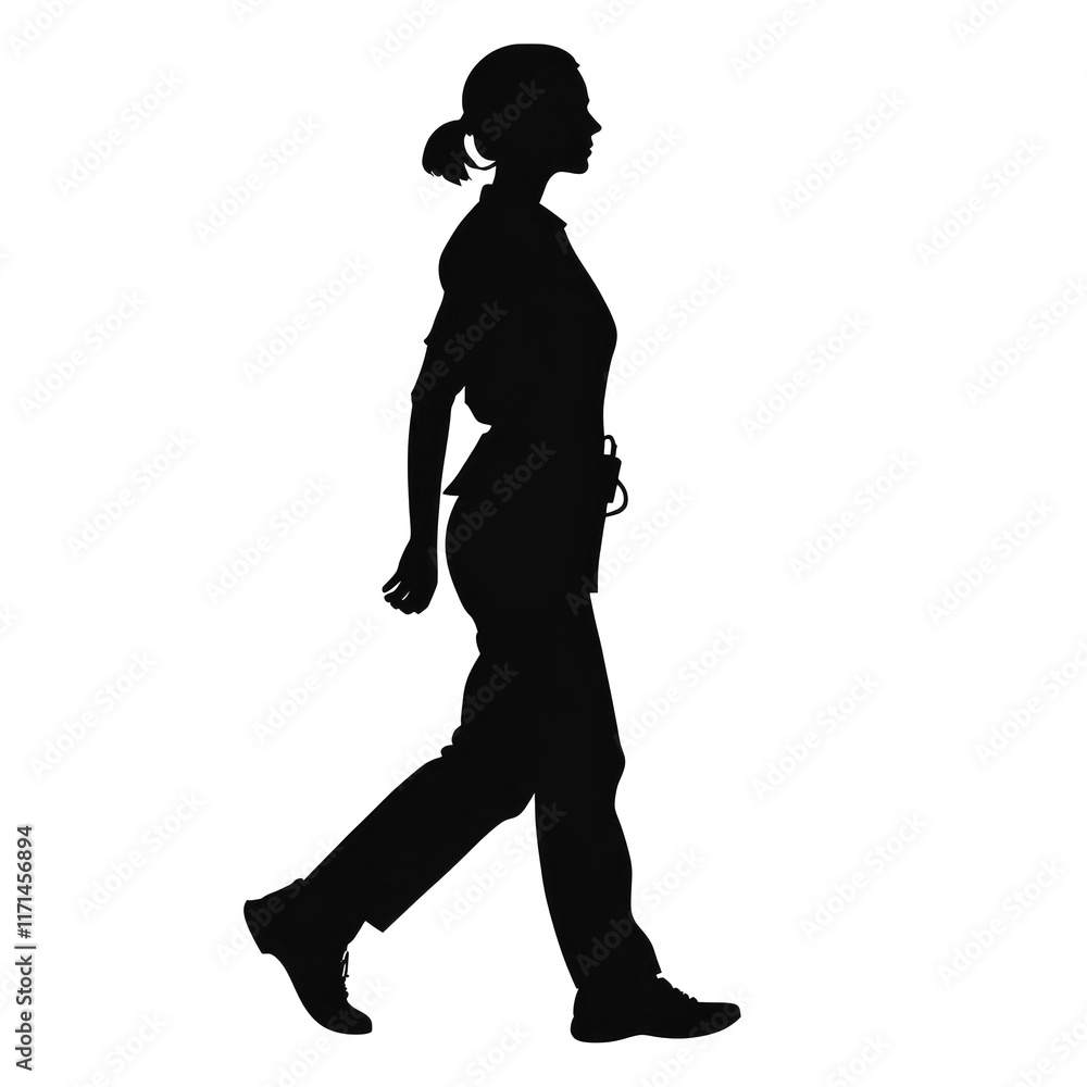 Silhouette of a Woman Walking Silhouette of a Woman Walking