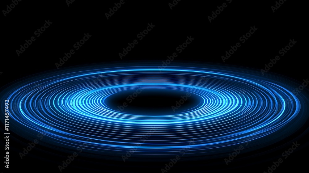Abstract Blue Circular Light Pattern Design Abstract Blue Circular Light Pattern Design