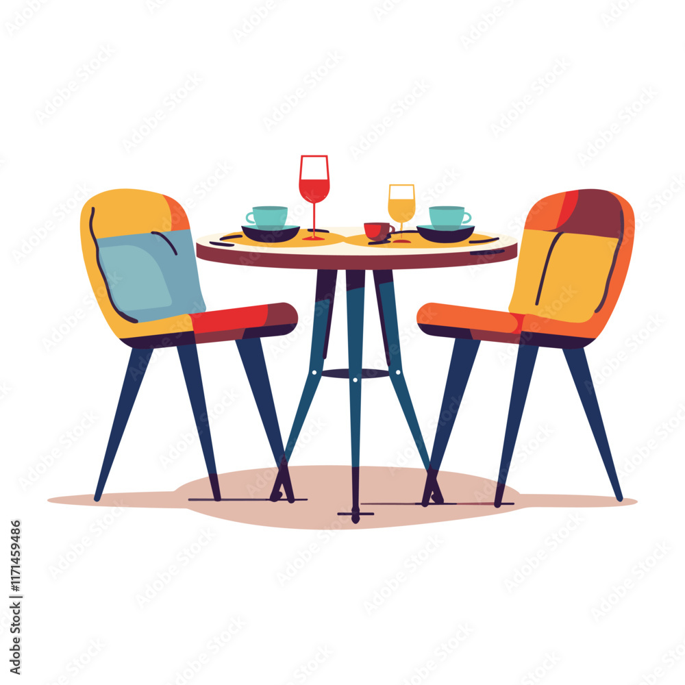 Fototapeta premium Modern Coffee Shop Architecture Interior Design Restaurant Table Setting Concept