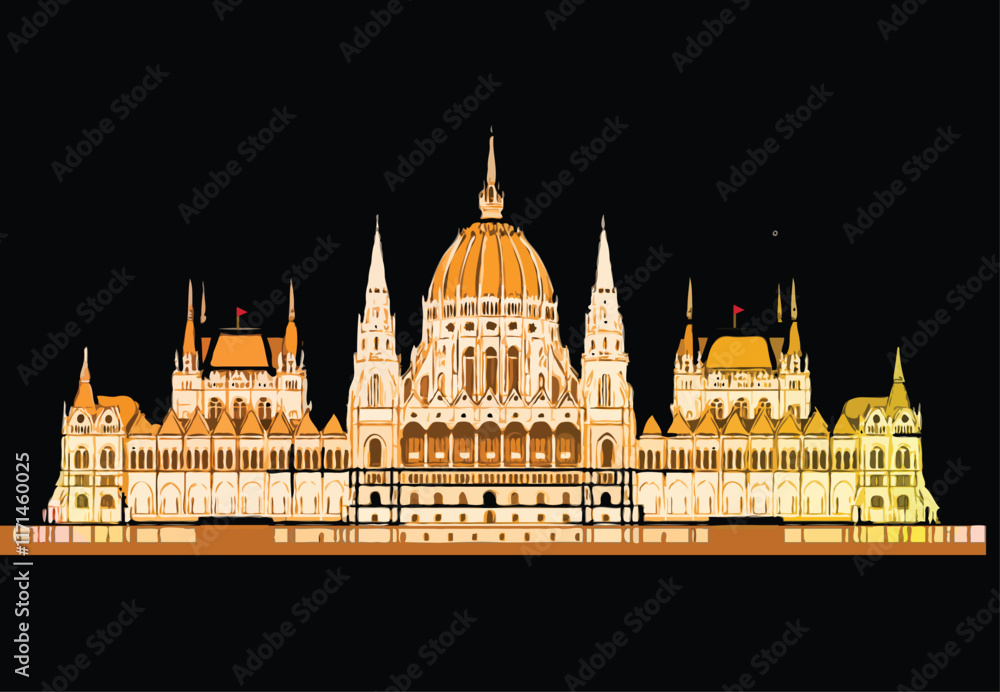 Naklejka premium hungarian parliament building