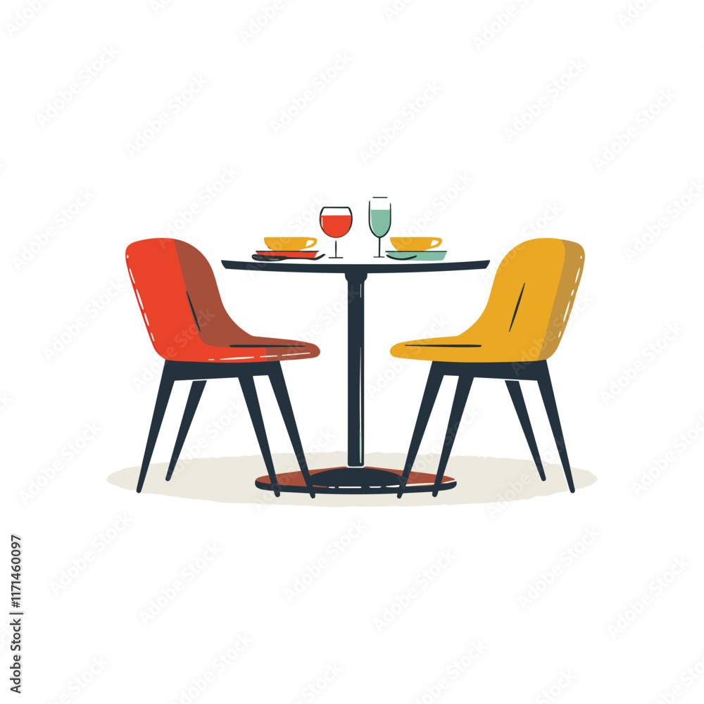 Fototapeta premium Modern Coffee Shop Architecture Interior Design Restaurant Table Setting Concept