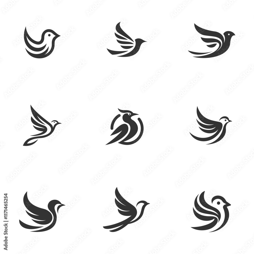Fototapeta premium Artistic Bird Logo Branding Ideas collection