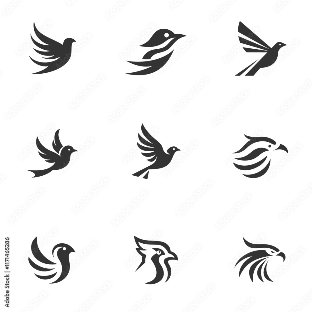 Obraz premium Professional Bird Logo Branding Package collection